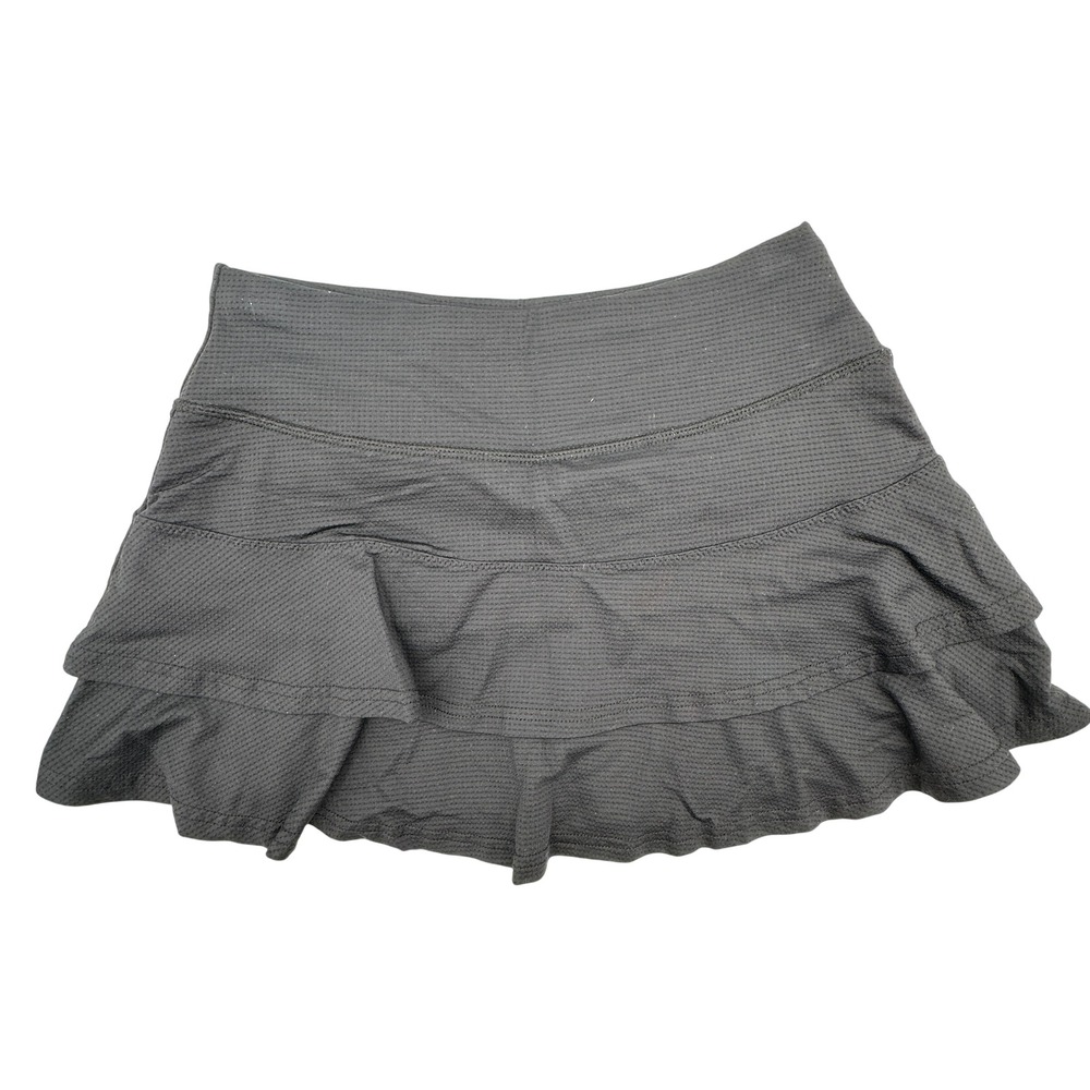 Lija Athletic Skort Womens XS Black Tiered Ruffle Tennis Golf Built In Shorts